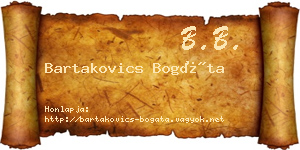 Bartakovics Bogáta névjegykártya